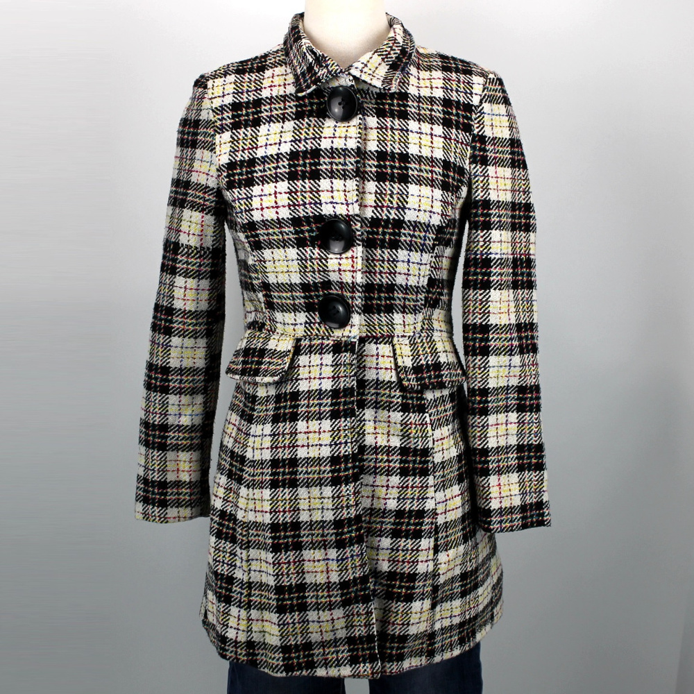 Rue 21 Long Plaid Coat - S